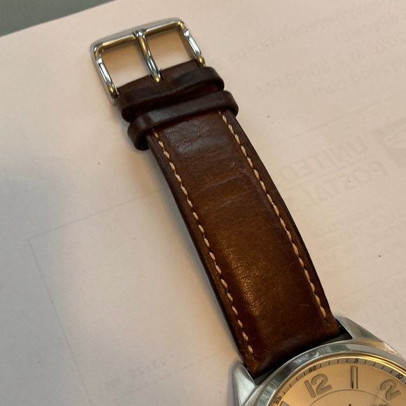 Citizen Eco Drive 8635-S083796 watch silver dial, brown leather strap, stainless - Picture 5 of 16